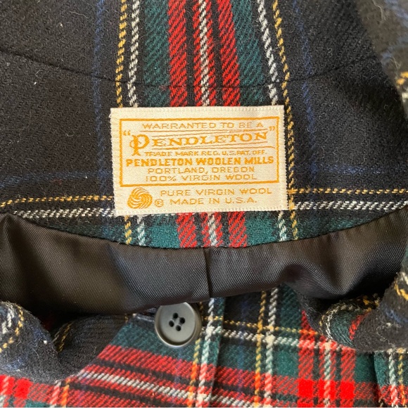 Pendleton Vintage Wool Authentic Black Stewart Tartan Skirt Suit - Picture 12 of 13
